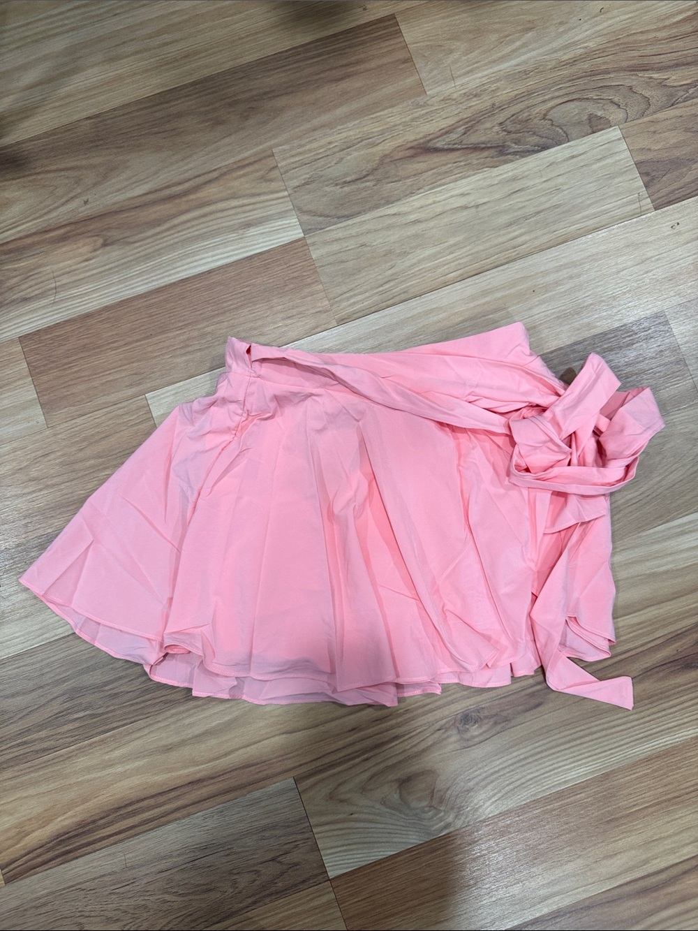 HALARA Coral Pink Chiffon Skater  Wrap Skirt built in shorts